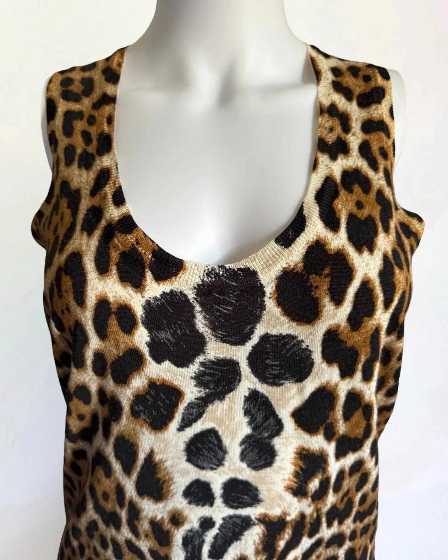 Tom Ford × Yves Saint Laurent Yves Saint Laurent by Tom Ford Leopard Knit Vest, SS 2002 Size S / US 4 / IT 40 - 2 Thumbnail