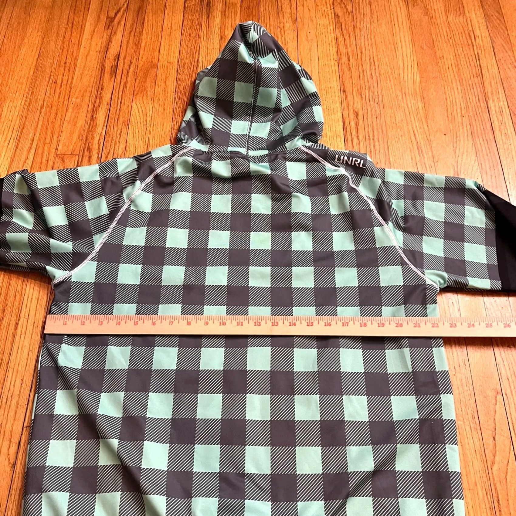 Vintage UNRL Hoodie Womens Medium Silk Series Plaid Mint Mountain Lined Sweatshirt Size M / US 6-8 / IT 42-44 - 5 Thumbnail