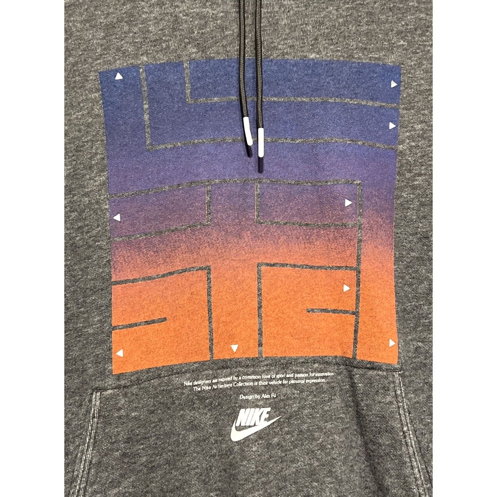 Nike Nike Air Hoodie Graphic Pullover Sweatshirt Gray Small Y2K Alex Fu Mens Hoodie Pullover Nike Air Heritage Collection Size US S / EU 44-46 / 1 - 2 Thumbnail