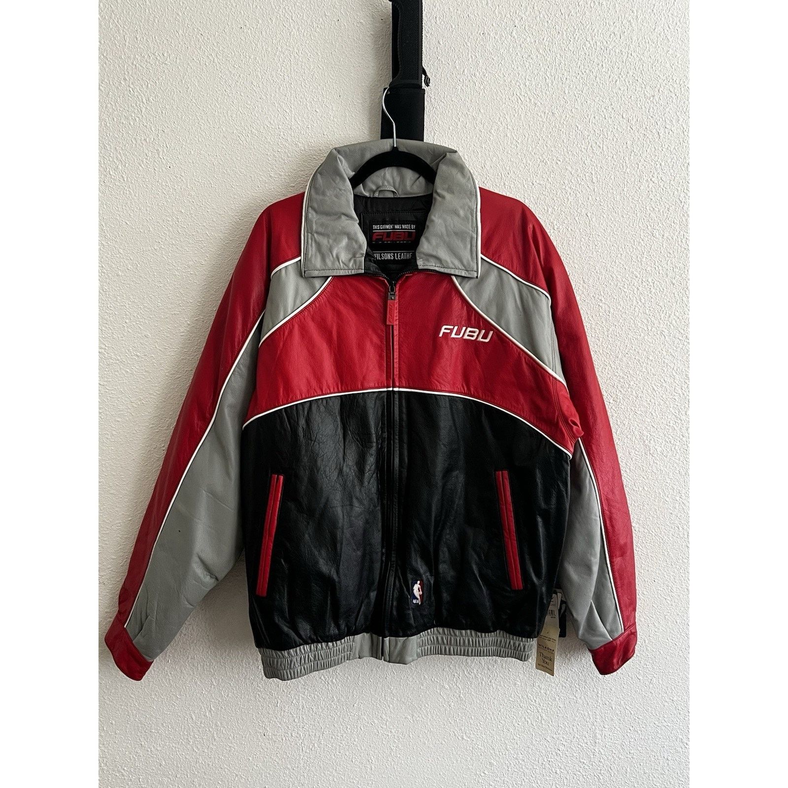 Vintage 90s NWT FUBU Chicago Bulls Wilsons Leather Jacket