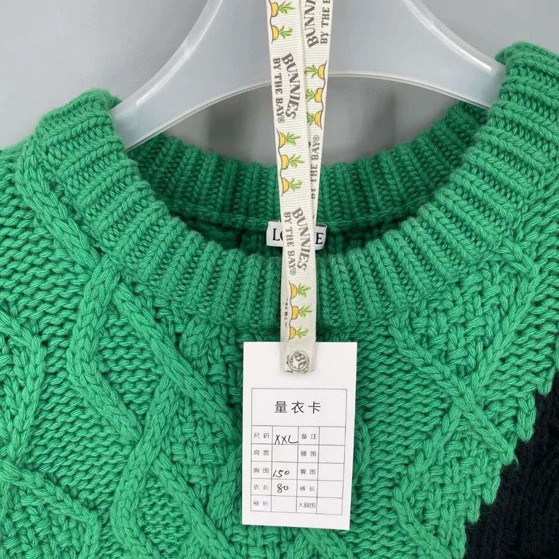 Loewe LOEWE Black and green patchwork, linen, wool sweater Size XXL / US 16-18 / IT 52-54 - 6 Thumbnail