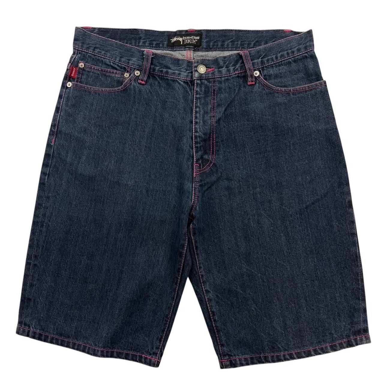 Stussy Vintage Stussy Spellout Denim Shorts / Jorts Pink - Waist 36 Size US 36 / EU 52 - 2 Thumbnail