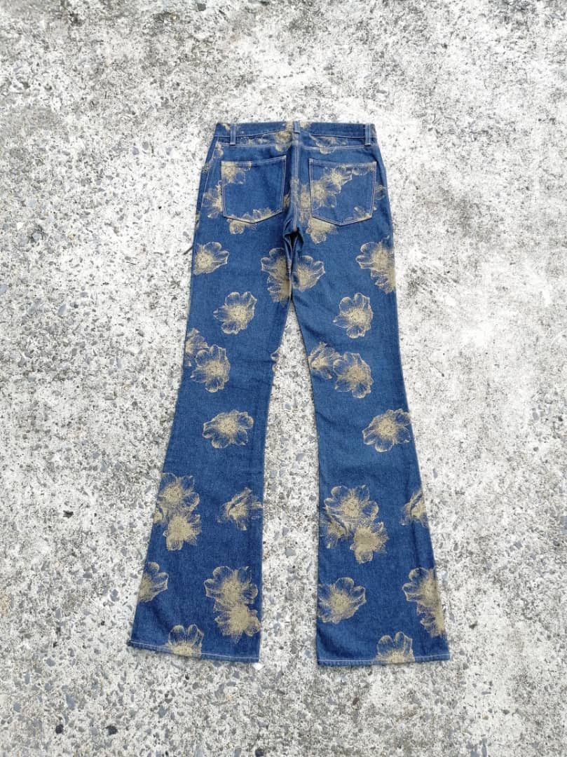 Calvin Klein Calvin Klein Working Blue Flowers Printed Bootcut Denim Jean Size 25" / US 0 / IT 36 - 4 Thumbnail