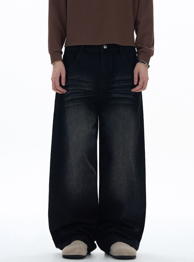 Japanese Brand Vintage American distressed whiskered scimitar loose jeans Size US 32 / EU 48 - 1 Thumbnail