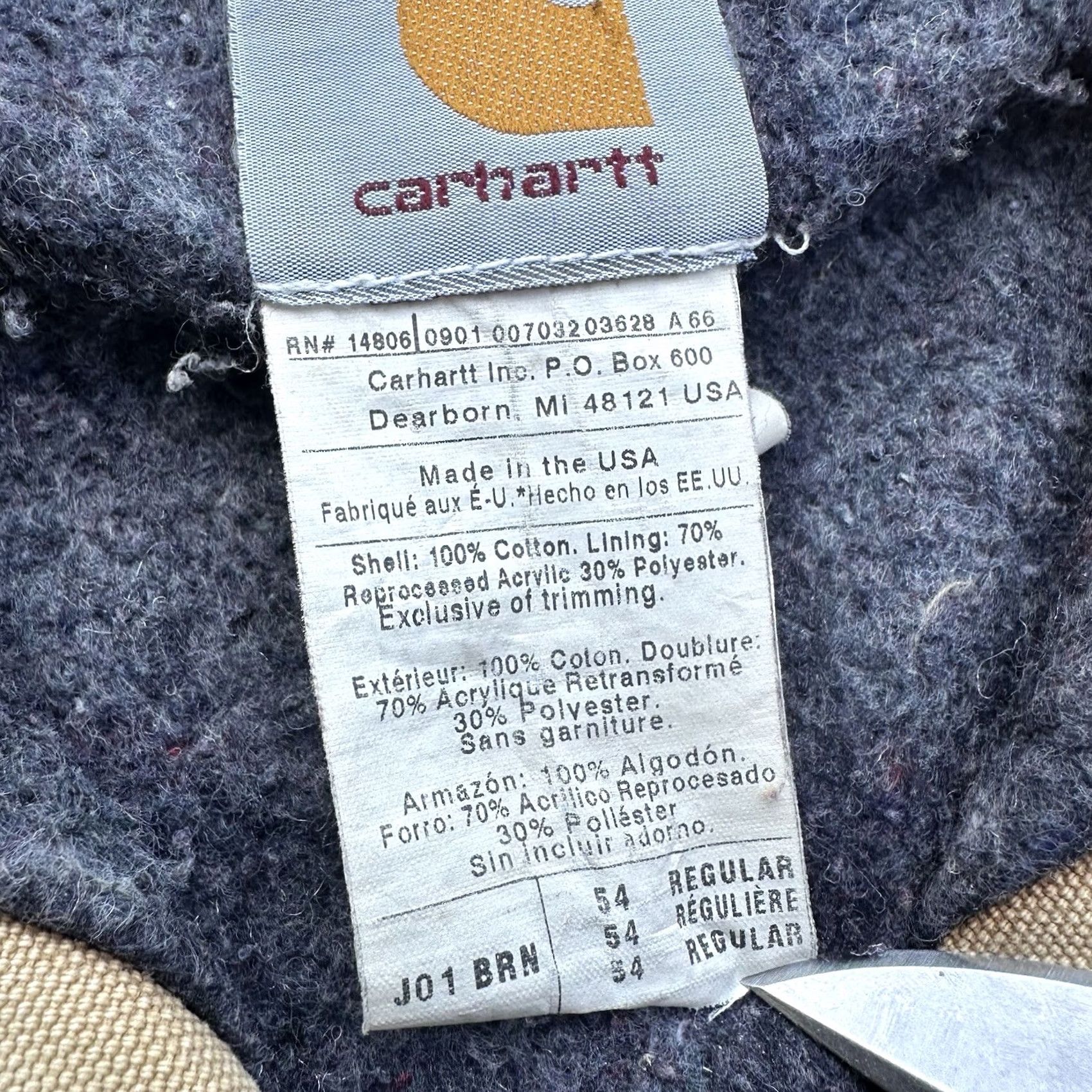 Carhartt VINTAGE Carhartt J01 Detroit Jacket BRN Canvas Zip Lined XL USA Mens Size US XL / EU 56 / 4 - 3 Thumbnail