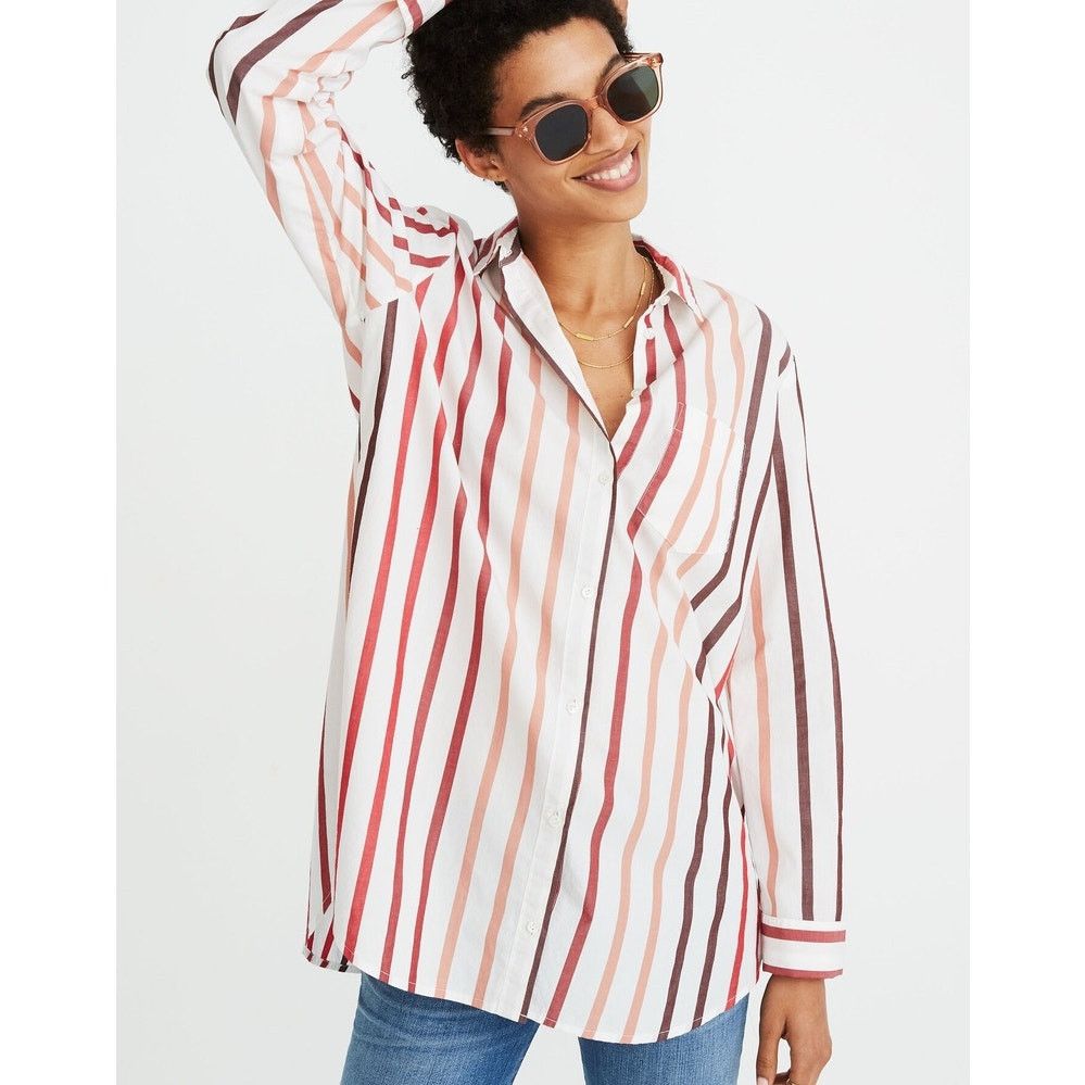 Madewell Madewell Women's XS Striped Button-Up Shirt Long Sleeve Size XS / US 0-2 / IT 36-38 - 1 Thumbnail