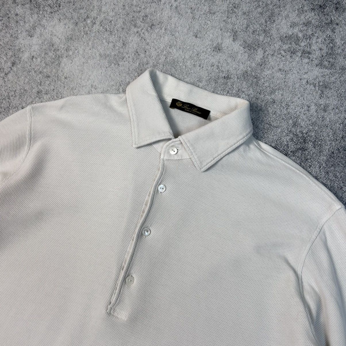 Loro Piana Luxury Loro Piana White Long-Sleeve Polo Made in Italy Size US XL / EU 56 / 4 - 4 Thumbnail