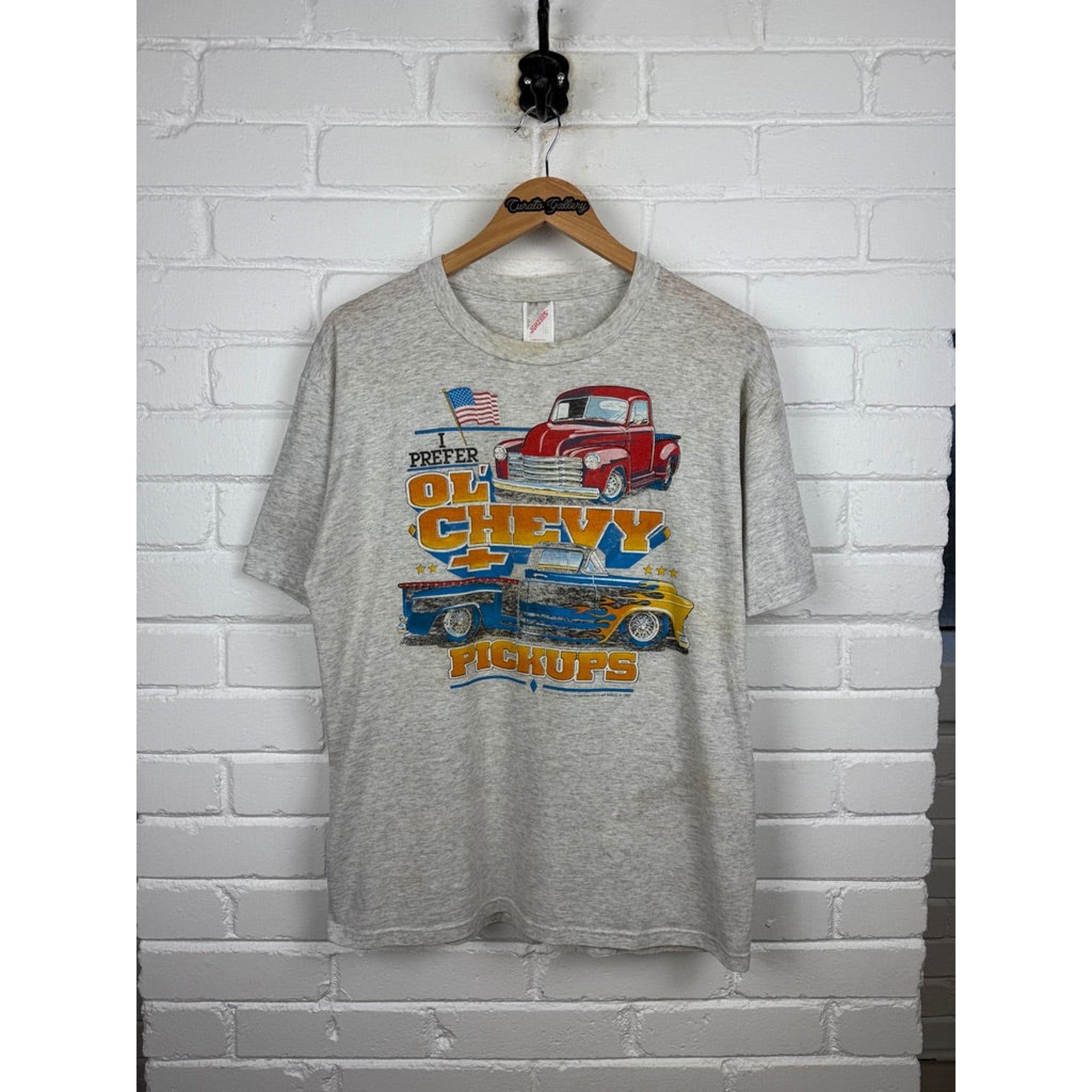 Vintage Vintage 1989 I Prefer Ol Chevy Pickups Classic Cars Tee L Size US L / EU 52-54 / 3 - 1 Thumbnail