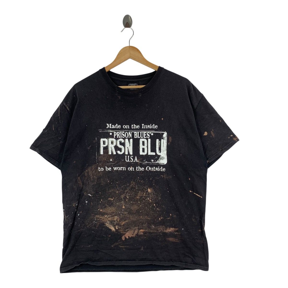 Vintage Vintage PRISON BLUES USA Made On The Inside Inmates Tee Shir Size US XL / EU 56 / 4 - 4 Thumbnail