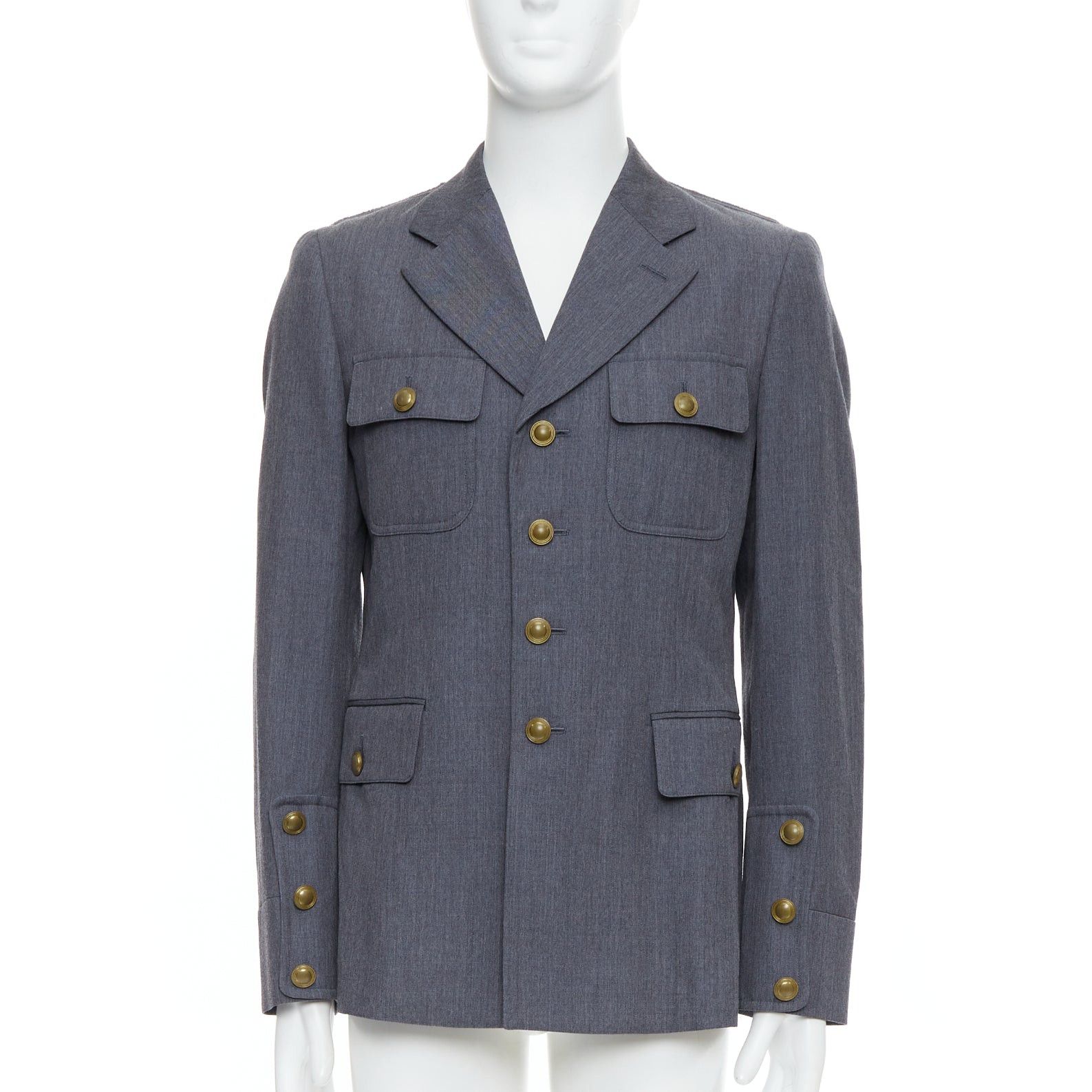 Comme des Garcons COMME DES GARCONS Homme Plus 2014 grey pink contrast back military jacket M Size US M / EU 48-50 / 2 - 1 Thumbnail
