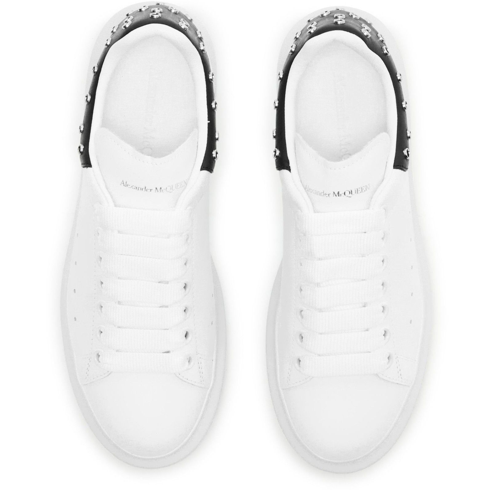 Alexander McQueen ALEXANDER MCQUEEN White/Black Studded Sneakers New & Authent Size US 8 / IT 38 - 4 Thumbnail
