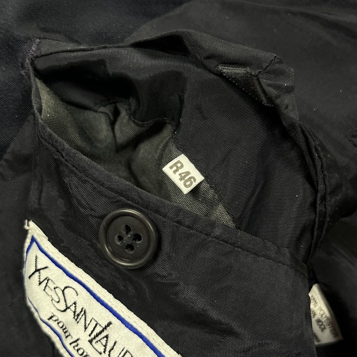 Designer × Vintage × Yves Saint Laurent Vintage Yves Saint Laurent Double breasted blazer coat 90s Size 46R - 9 Thumbnail
