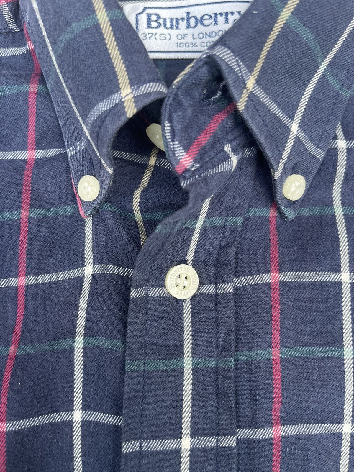 Burberry Vintage Burberrys Navy Plaid Button-Down Shirt Size US S / EU 44-46 / 1 - 5 Thumbnail