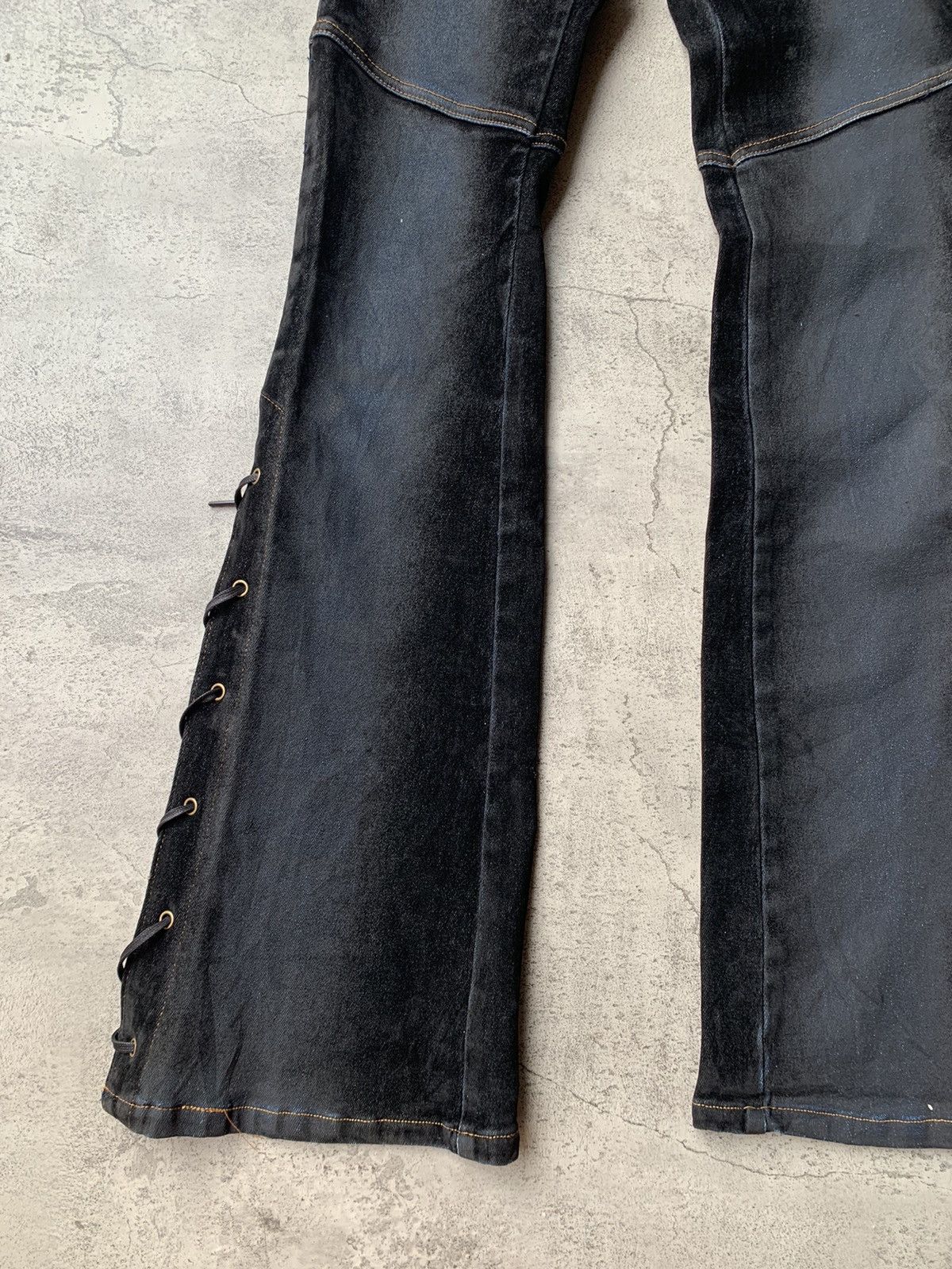 Japanese Brand vertgarments velvet lace up flare jeans Size US 27 - 2 Thumbnail