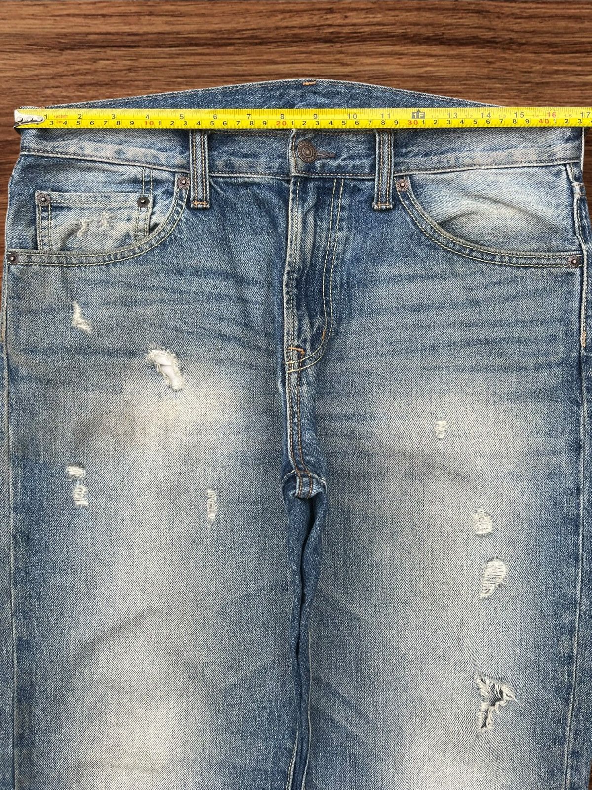 Japanese Brand Vintage Japanese Brand Blue Washed Distressed Straight Jeans Size US 33 - 10 Thumbnail