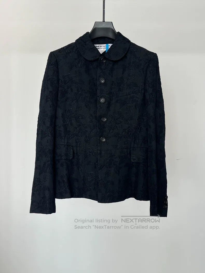 Comme des Garcons Comme des Garcons Black Textured Jacquard Jacket Size S / US 4 / IT 40 - 1 Thumbnail