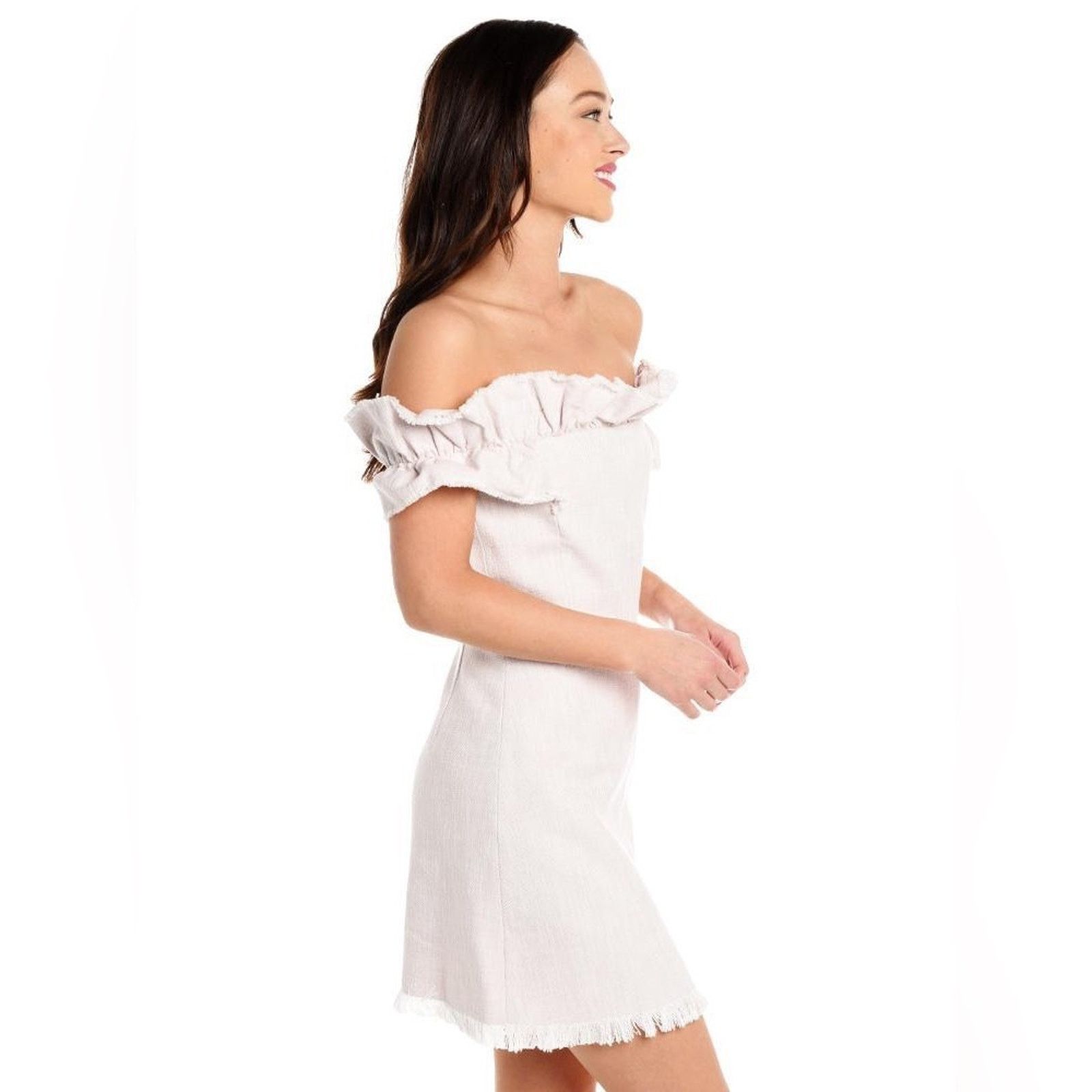 Rebecca Taylor Rebecca Taylor Off-the-Shoulder White Ruffle Dress – Size 4 Size S / US 4 / IT 40 - 3 Thumbnail