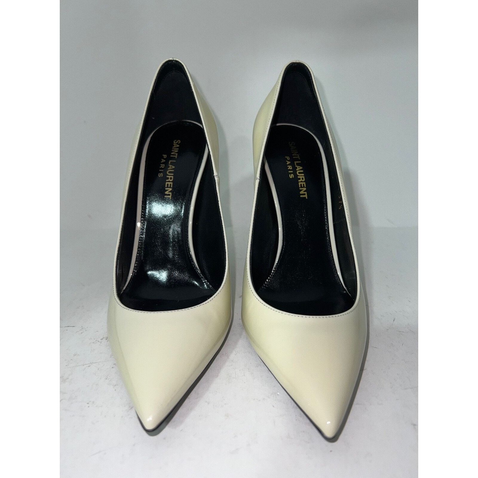 Yves Saint Laurent YSL Logo Opyum Opium 110 Neutro Patent Heel Pump 37.5 Size US 7.5 / IT 37.5 - 5 Thumbnail