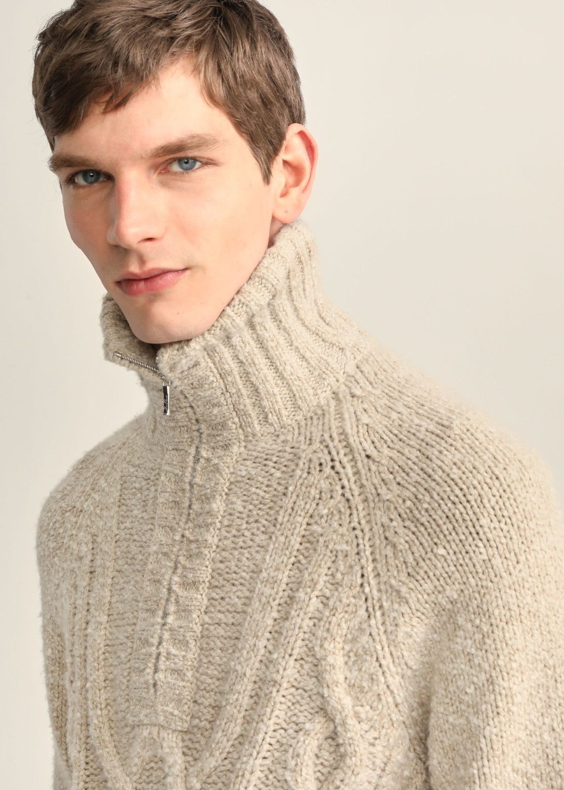 Loro Piana o1srvl11e1124 Half-Zip Cashmere Mezzocollo Sweater in Beige Size US S / EU 44-46 / 1 - 3 Thumbnail