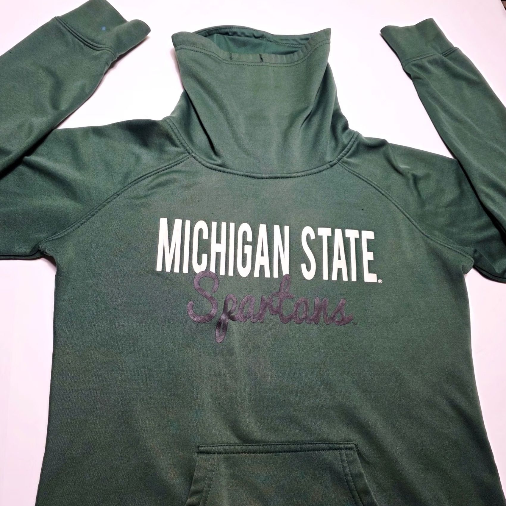 Vintage VINTAGE Michigan State Spartans Colosseum Sweatshirt Womens Large Funnel Neck Pullover Green L Size L / US 10 / IT 46 - 3 Thumbnail