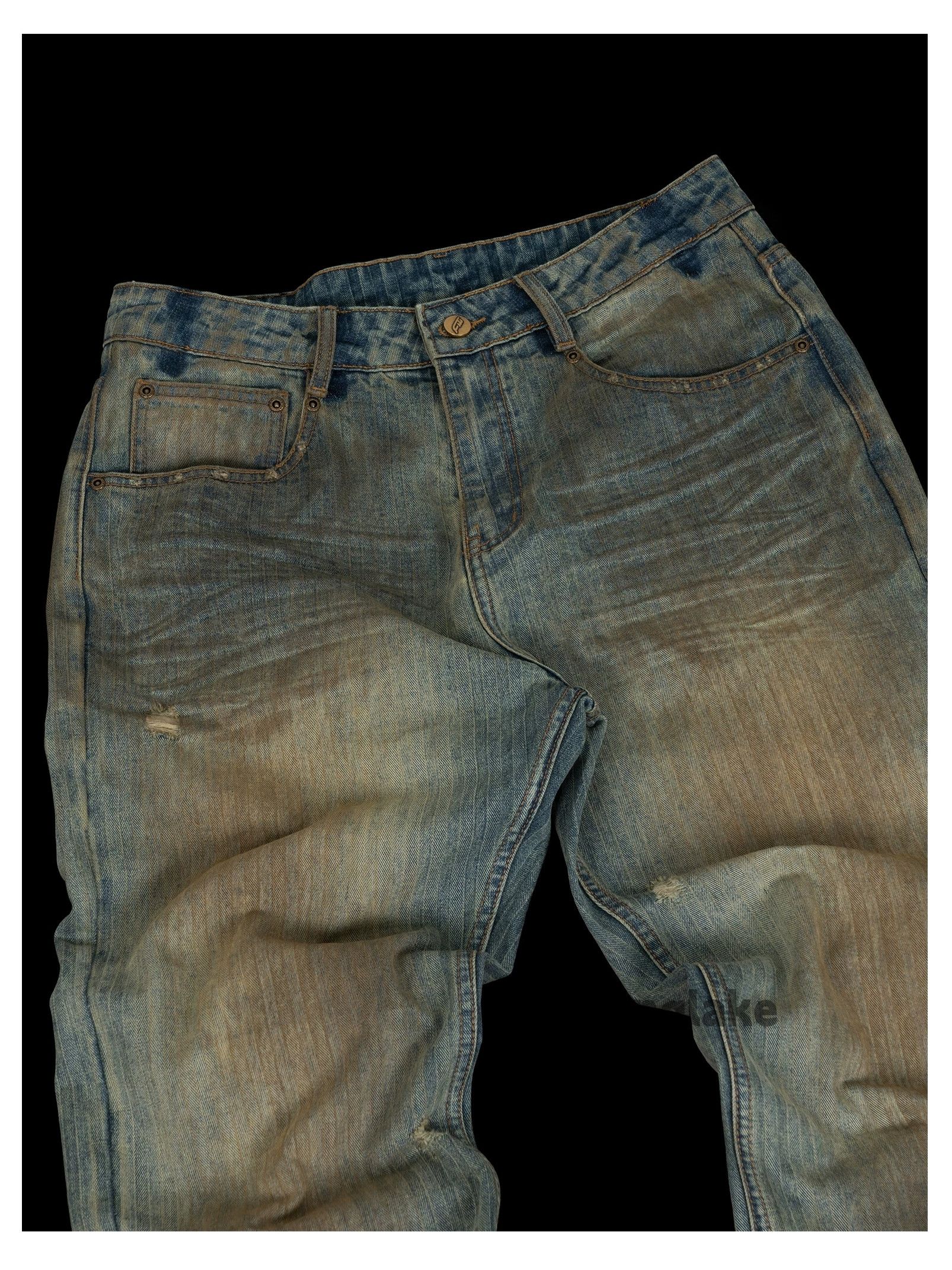Jean × Vintage dirty mud washed faded bootcut stain punk grunge jeans Size US 32 / EU 48 - 5 Thumbnail