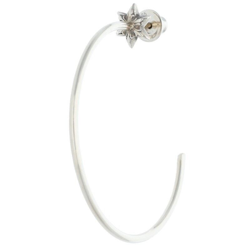 Chrome Hearts Chrome Hearts Silver Star Hoop Earring Size ONE SIZE - 1 Thumbnail