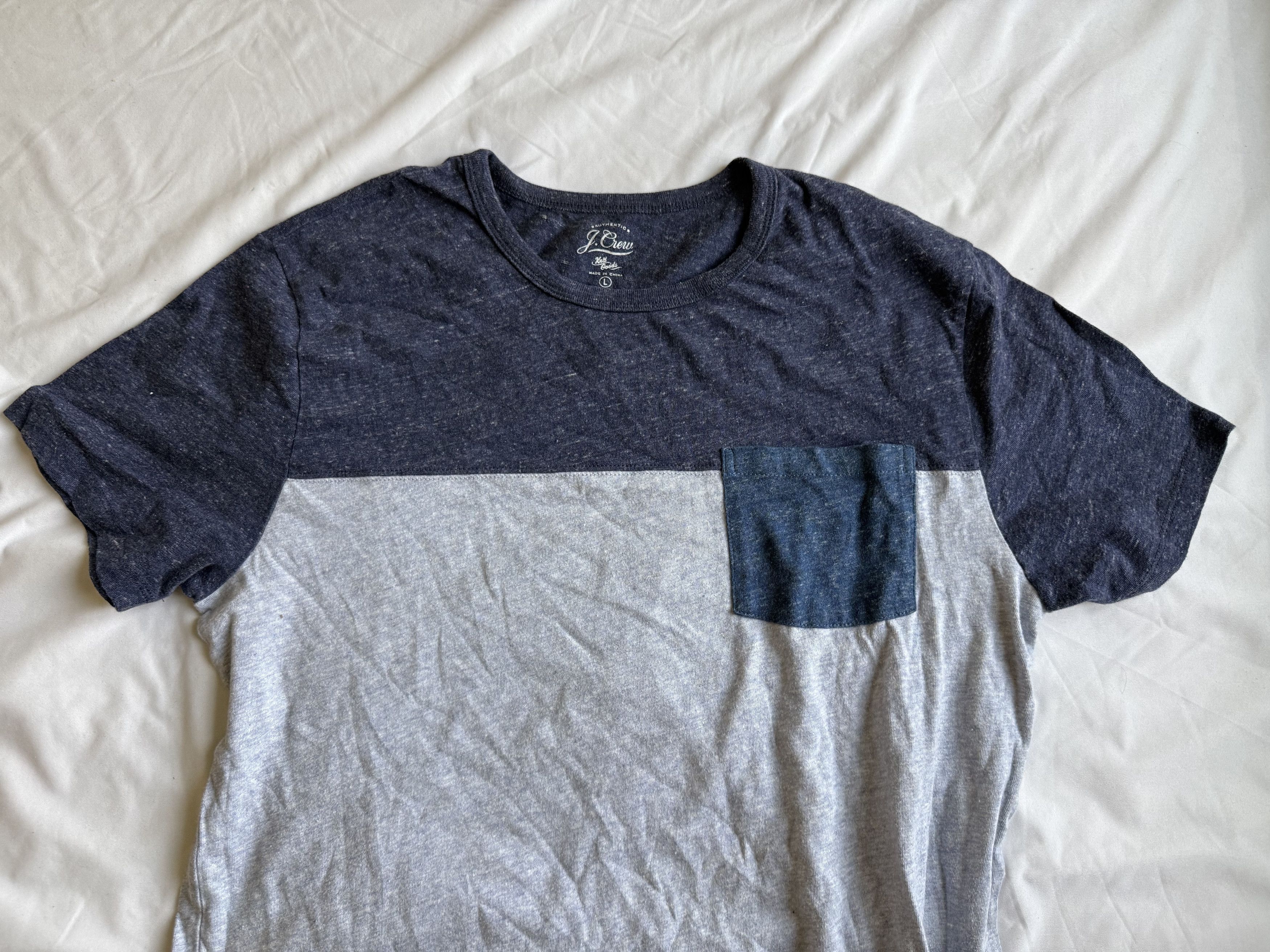 J.Crew J. Crew heathered color block pocket Tee large slim fit $48 Size US L / EU 52-54 / 3 - 2 Thumbnail