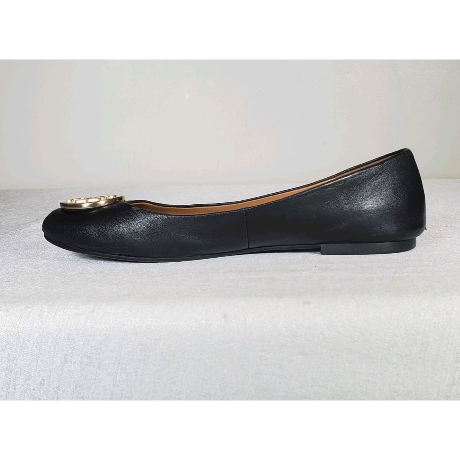 Tory Burch Tory Burch Benton 2 Ballet Flat Black Napa Leather Gold Logo Women's US 8.5 Size US 9 / IT 39 - 3 Thumbnail
