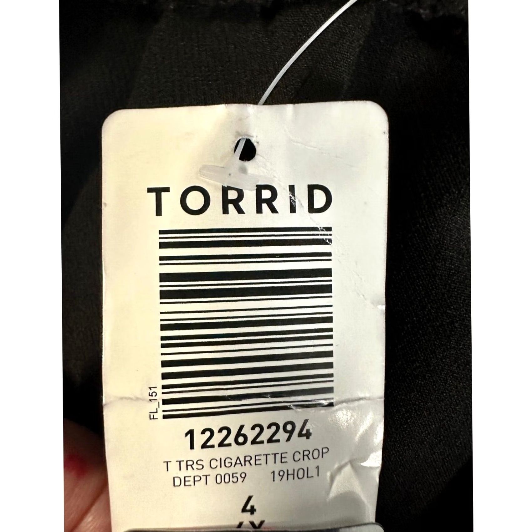 Torrid Torrid Cropped Pants Womens 4 Black Pull On Pleated Elastic Waist High Rise NEW Size 27" / US 4 / IT 40 - 2 Thumbnail