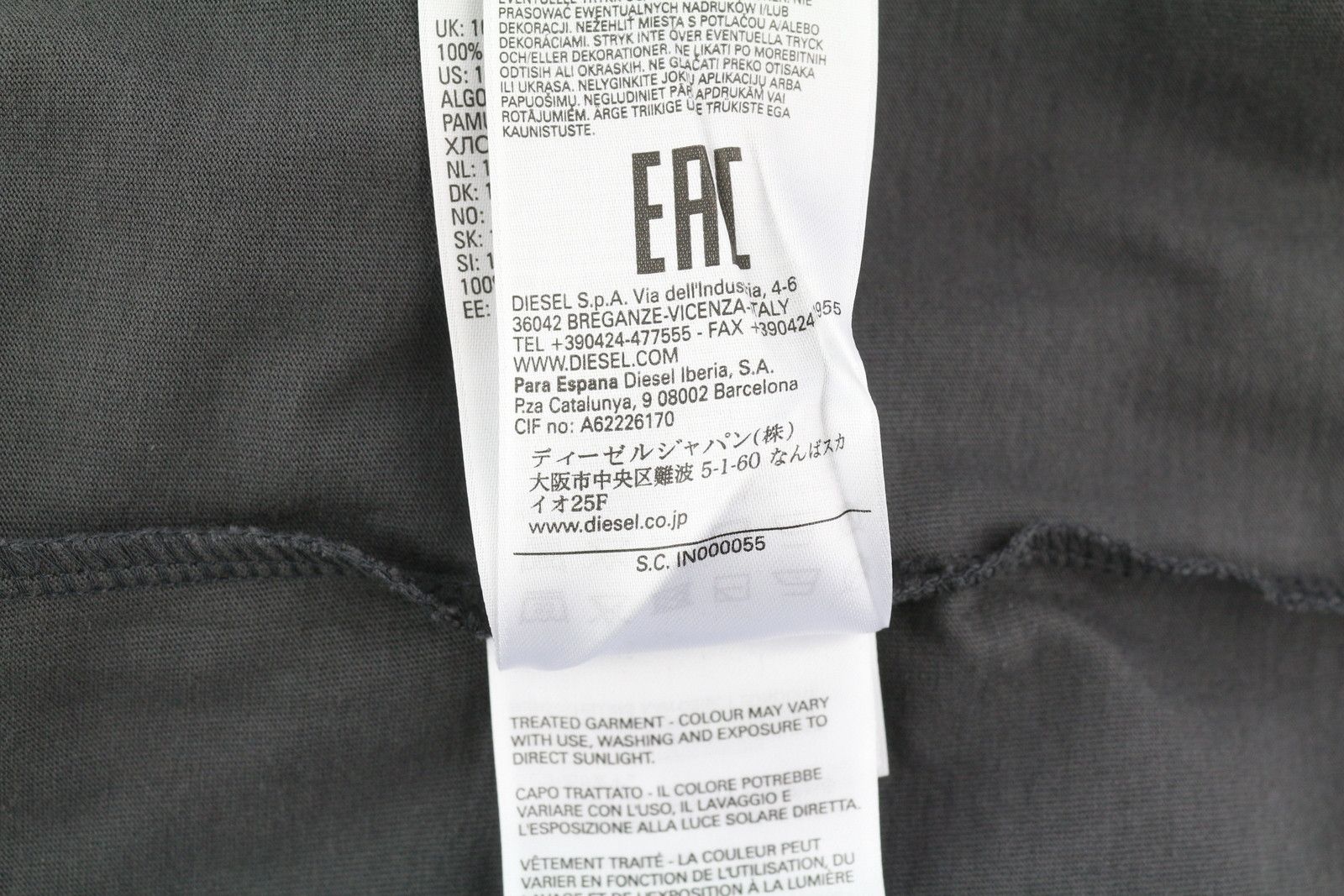 Diesel T-DIEGLAN M Grey Crew Collar Tricot T-Shirt 85114 Size US M / EU 48-50 / 2 - 8 Thumbnail