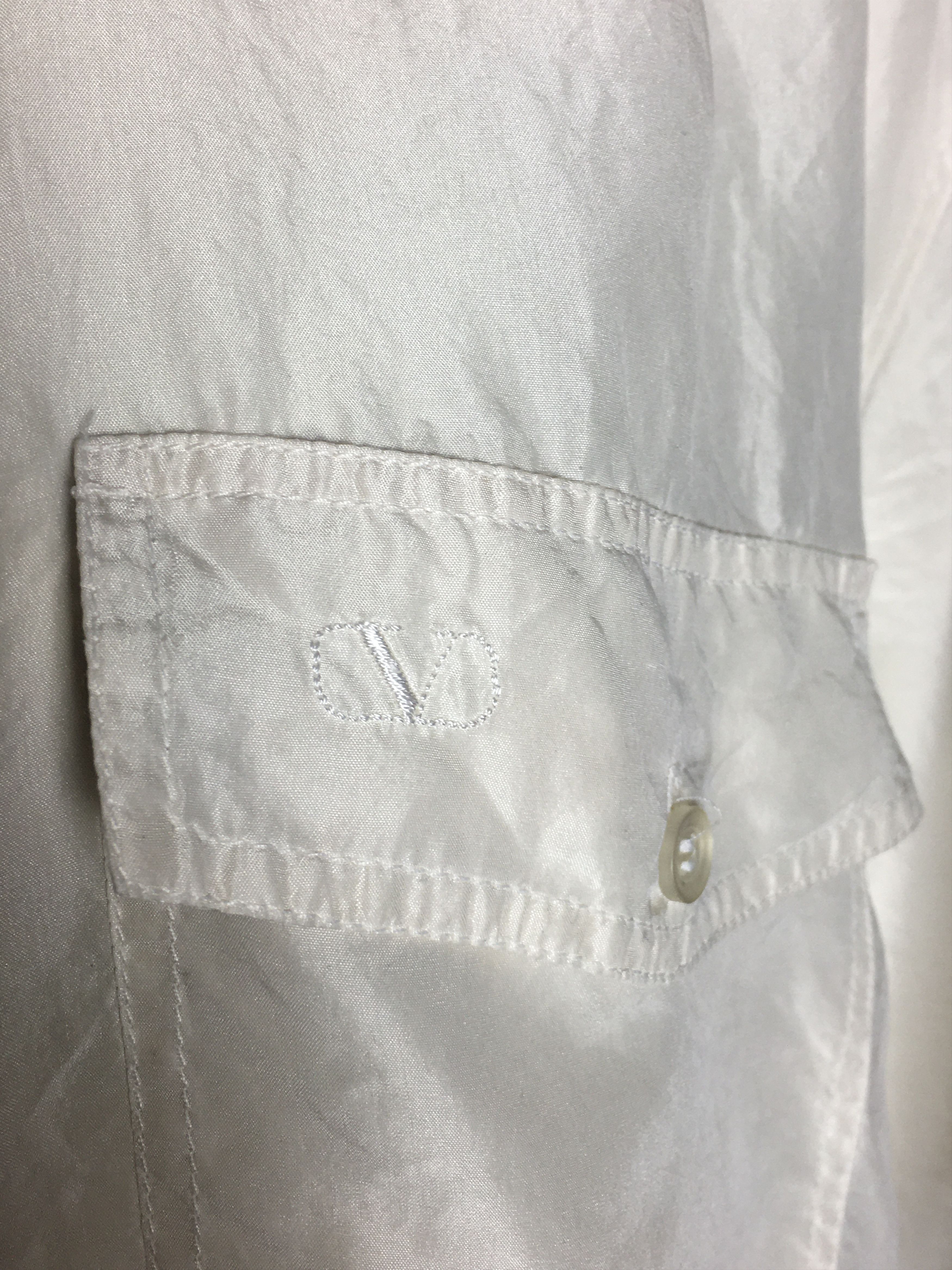 Valentino Valentino Uomo Silk Cream Light Short Sleeve Shirt Size L Size US L / EU 52-54 / 3 - 6 Thumbnail