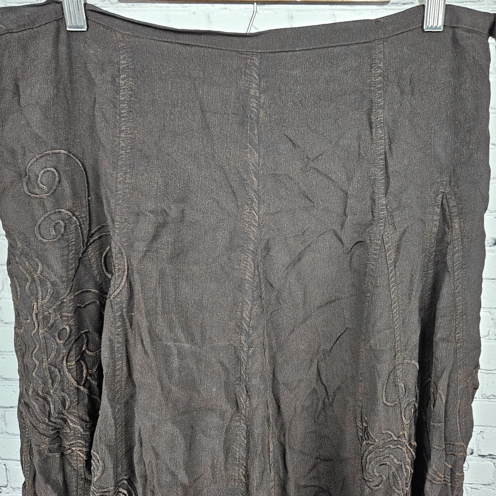 Coldwater Creek Coldwater Creek Paisley Embroidered Lined Midi Skirt Brown M (10-12) Women Adult Regular Size Medium Size 32" / US 10 / IT 46 - 6 Thumbnail