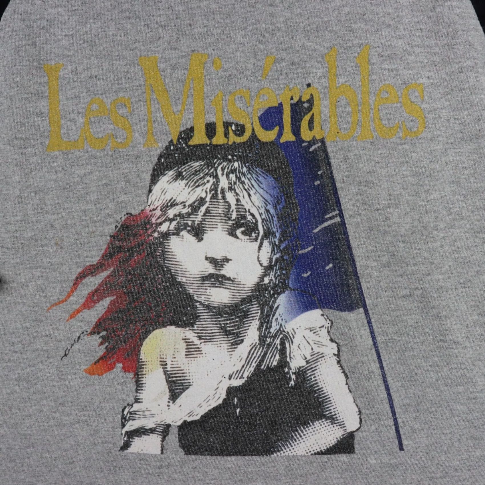 Anvil Les Misérables Adult Shirt L Gray Double-Sided Graphic Raglan ANVIL Mens Size US L / EU 52-54 / 3 - 2 Thumbnail