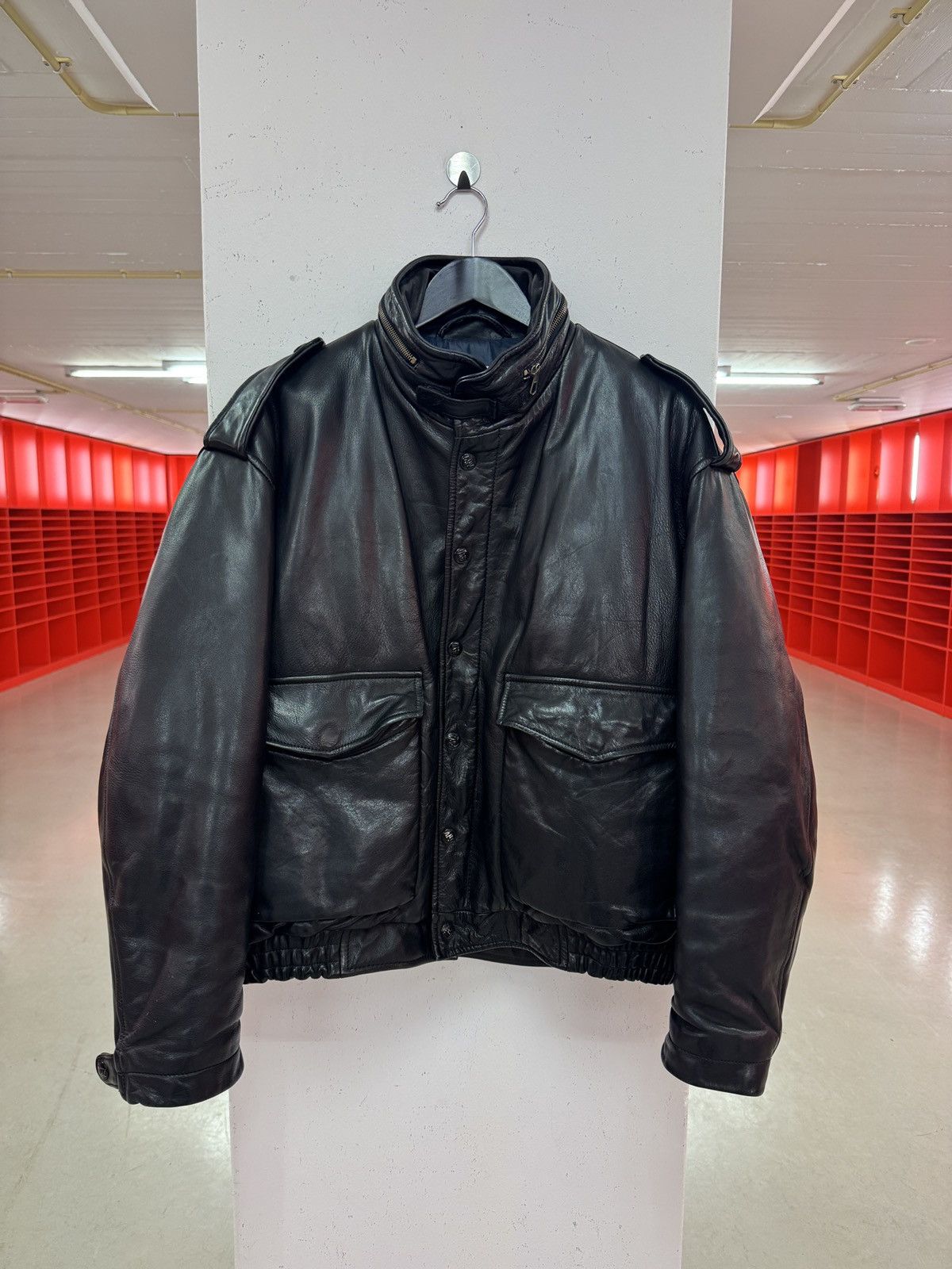 Boneville goose down leather flight jacket