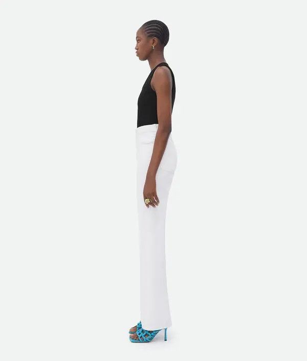 Bottega Veneta o1s1rm1125 High Rise Straight Denim Pants in White Size 32" / US 10 / IT 46 - 2 Thumbnail