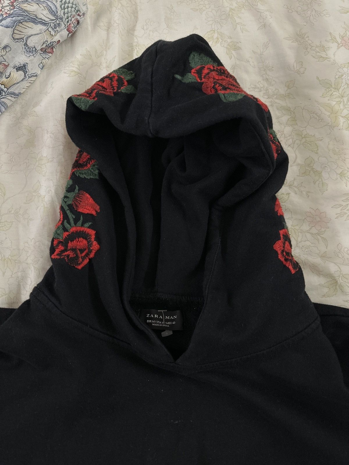 Vintage × Zara Rose Embroidered Pullover Hoodie Size US S / EU 44-46 / 1 - 3 Thumbnail
