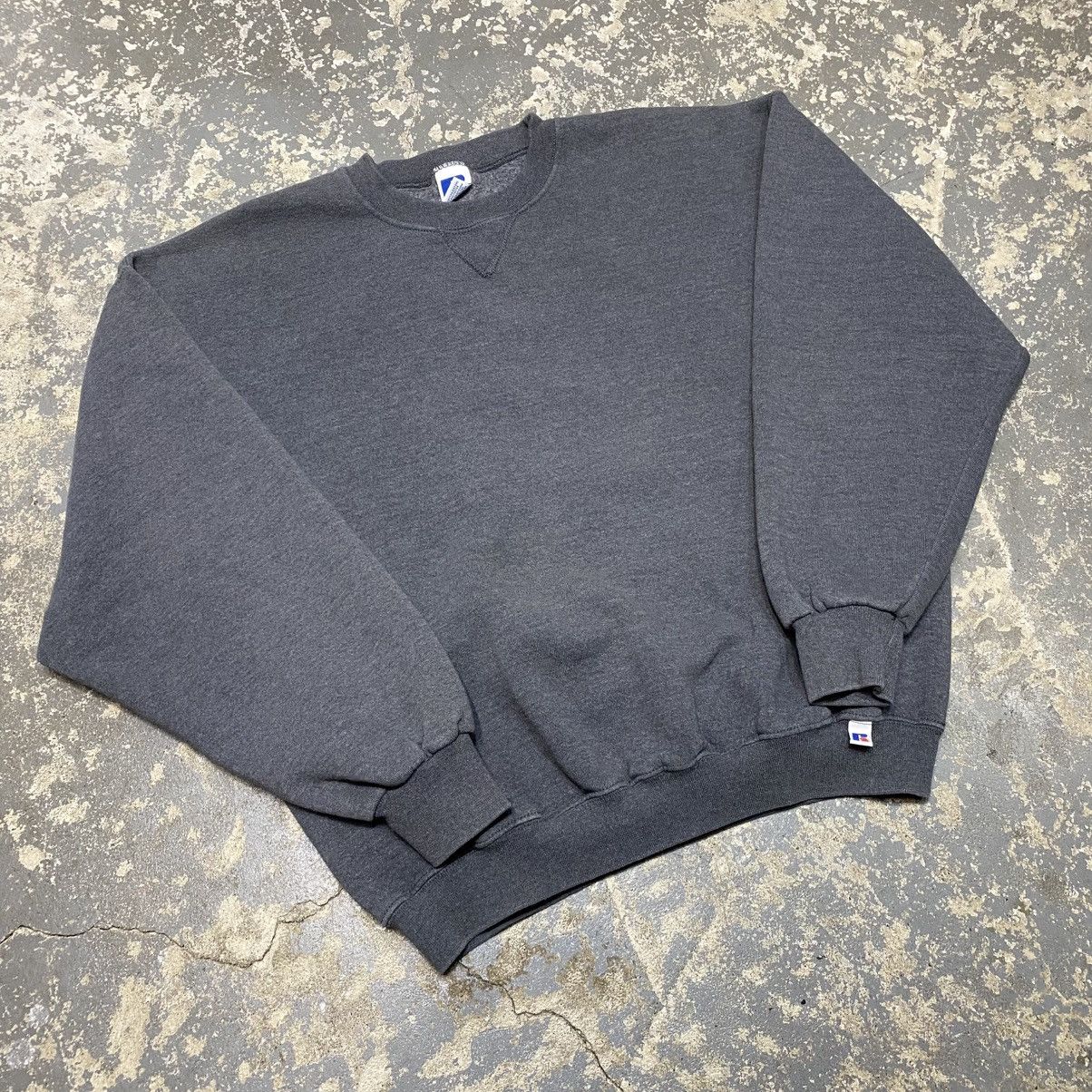 Russell Athletic × Vintage Vintage Russell Athletic Grey Blank Boxy Crewneck Hoodie Size US XL / EU 56 / 4 - 7 Thumbnail