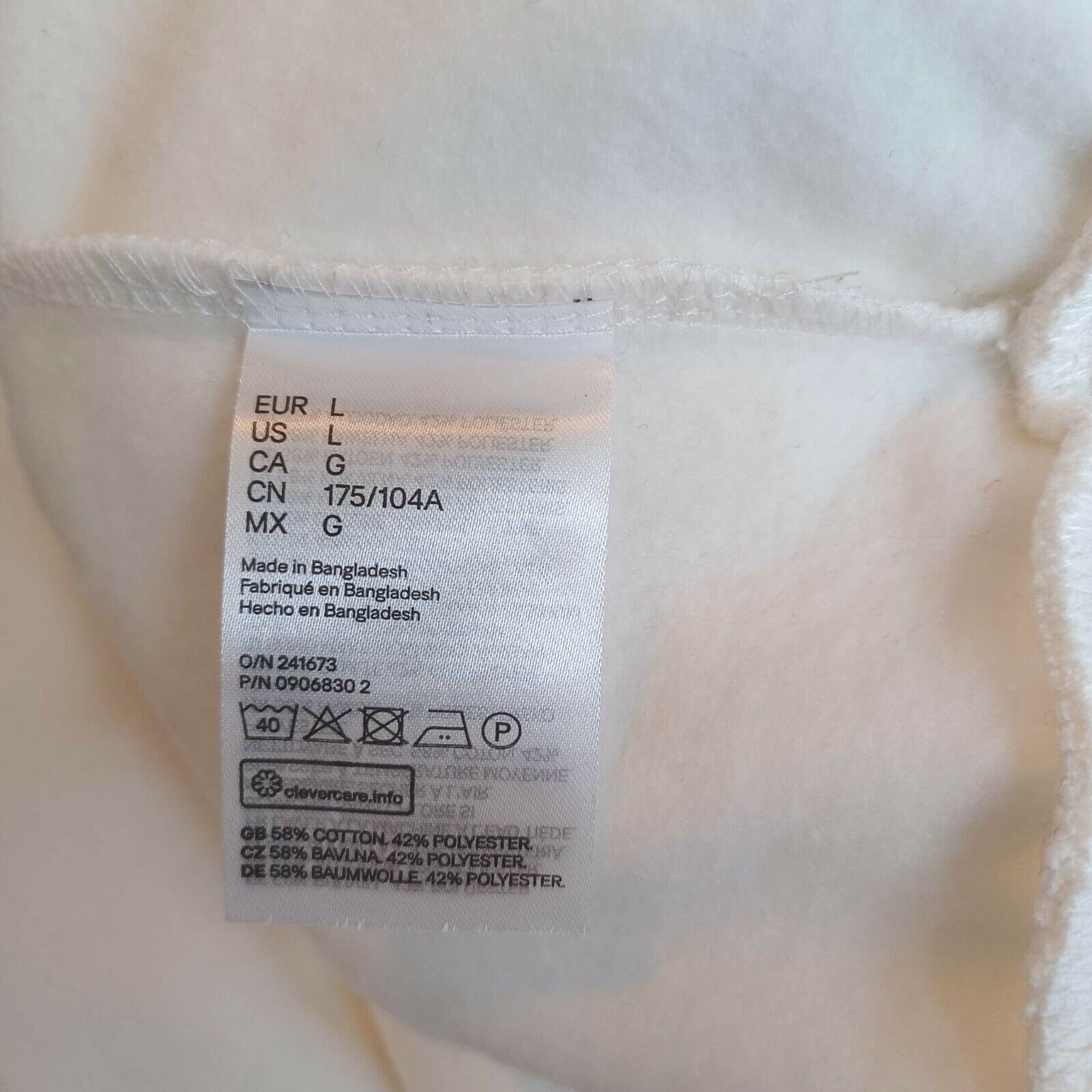 H&M ❤️H&M Sz L Women's Cream Padded Shoulder Sweatshirt Top Long Size L / US 10 / IT 46 - 8 Thumbnail