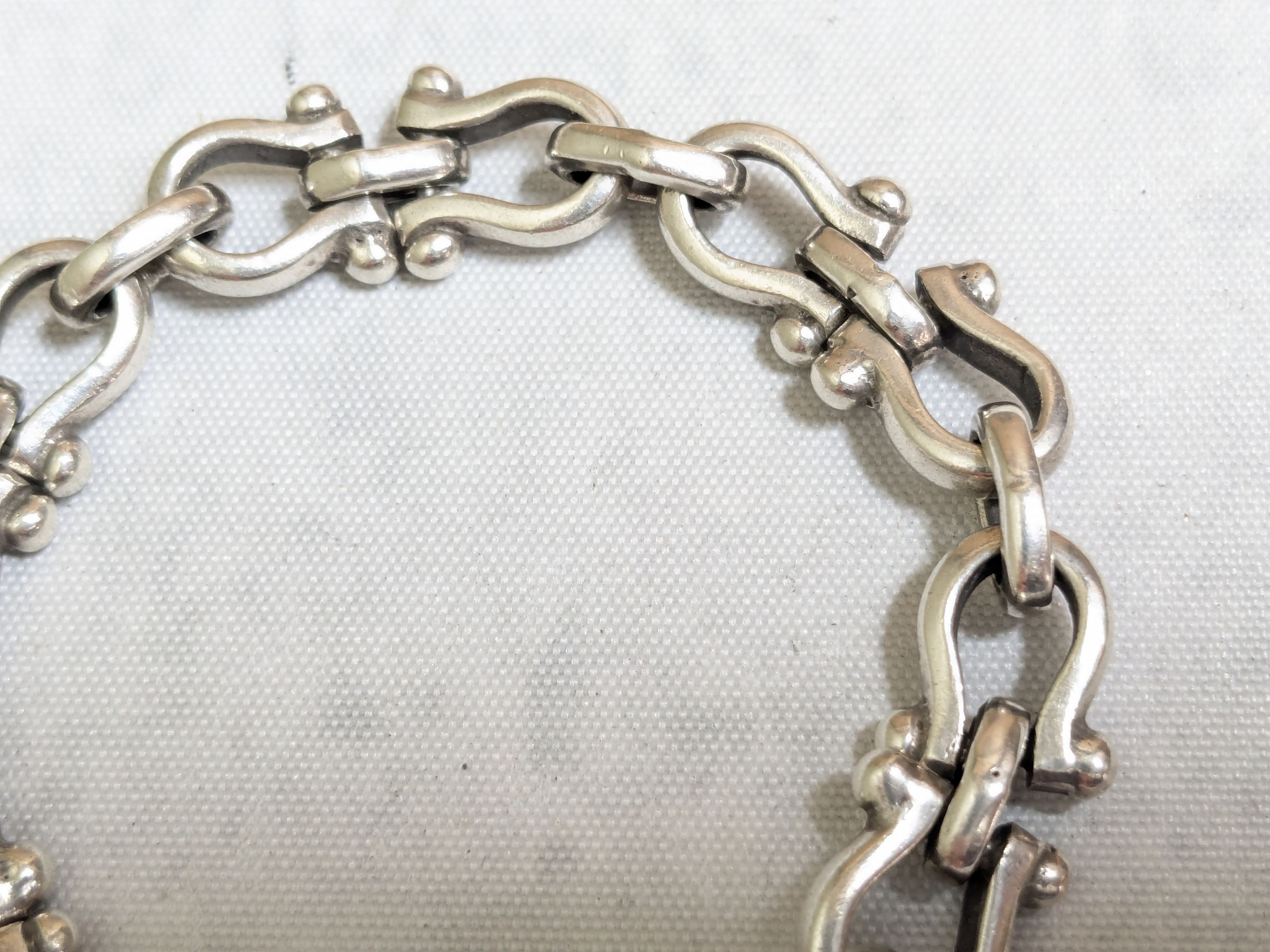 Jewelry Vintage Sterling Silver Equestrian Bracelet 6.75" Stirrup Size 26 - 3 Thumbnail