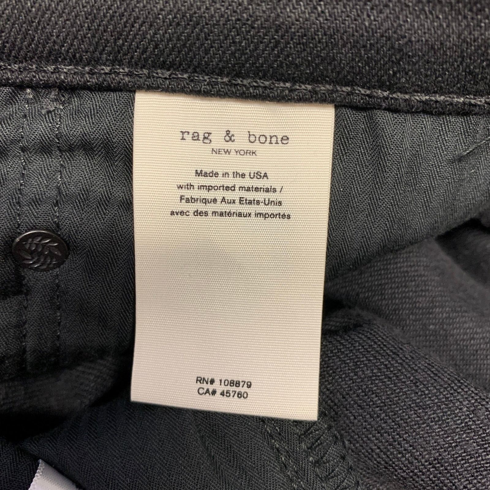 Rag & Bone RAG & BONE Size 34 Black Heather Button Up Jeans Size US 34 / EU 50 - 5 Thumbnail
