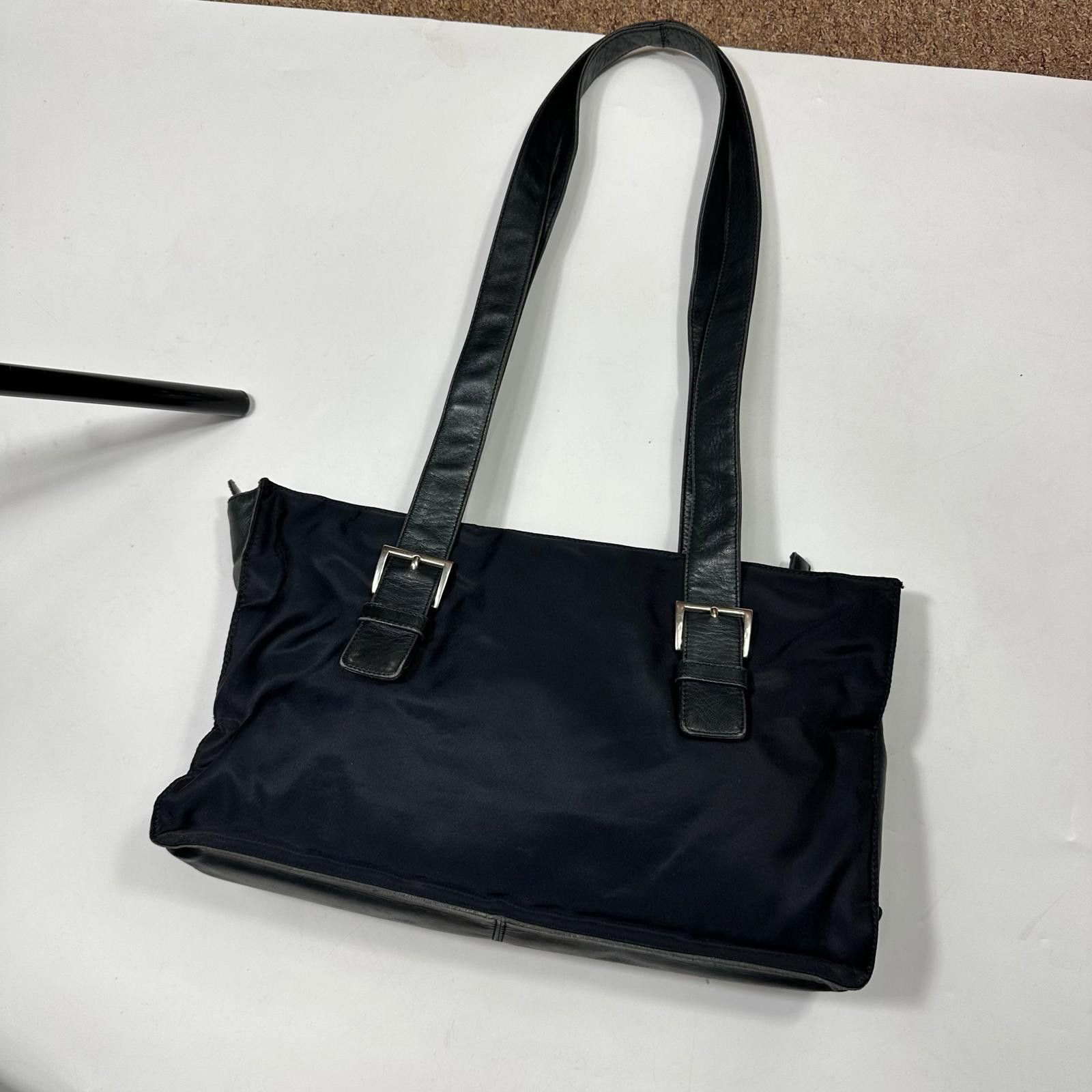 Prada Prada 00’s Nylon + Leather Plaque Logo Shoulder Bag Size ONE SIZE - 5 Thumbnail