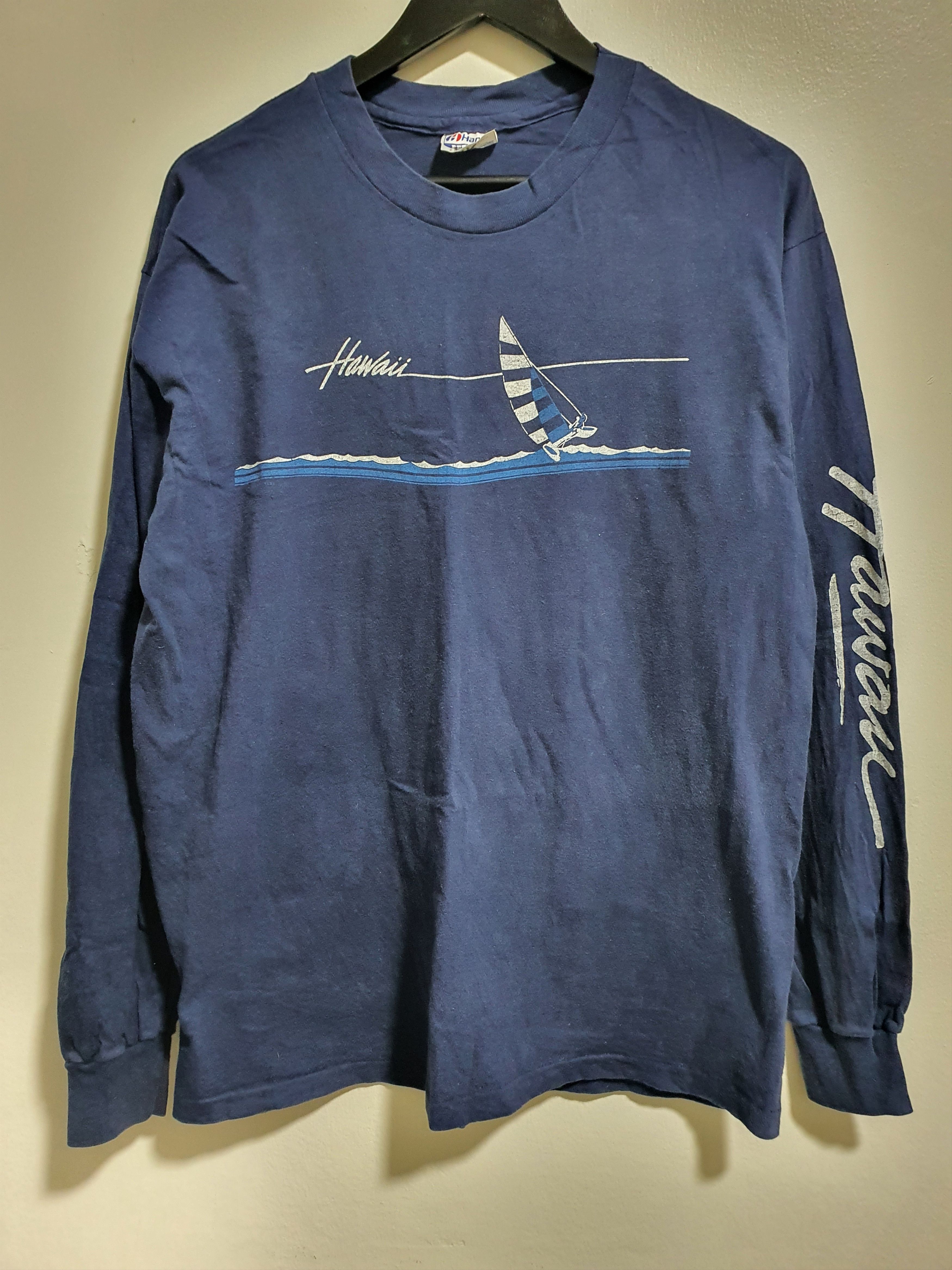 Hanes × Vintage VINTAGE HAWAII SAILER 22/29 USA RARE LONG SLEEVE T-SHIRT Size US XL / EU 56 / 4 - 1 Thumbnail