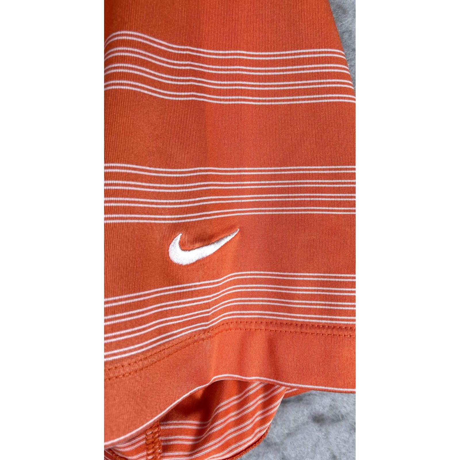 Nike Nike Dri-FIT Polo Shirt Mens 2XL Orange Stripe Golf Performance Short Sleeve Size US XXL / EU 58 / 5 - 2 Thumbnail