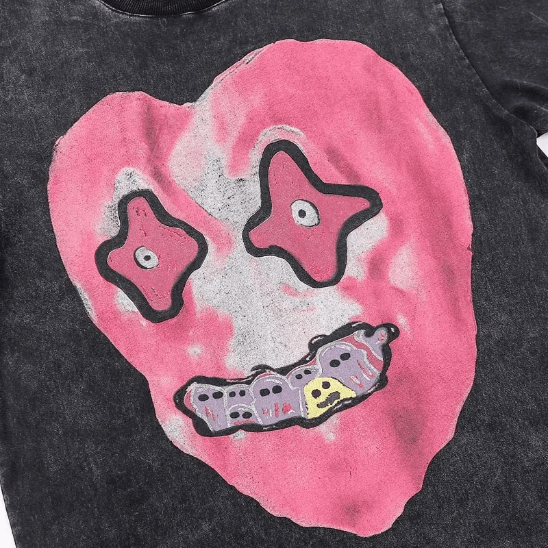 Vintage Hip Hop Street Quirky Heart Print Short Sleeve T-Shirt Size US XL / EU 56 / 4 - 3 Thumbnail