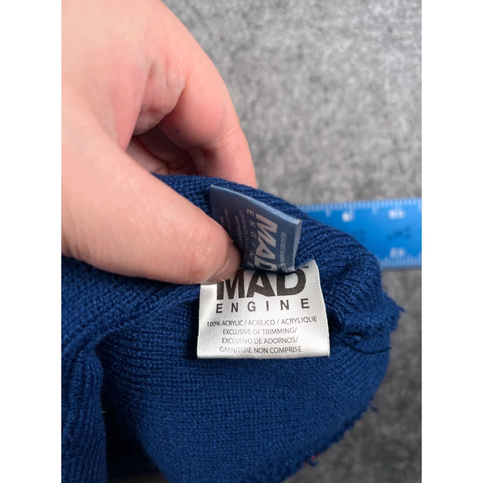 Mad Engine VINTAGE Pabst Blue Ribbon Beanie Mad Engine Beanie Adults One Size Blue Striped Acrylic Knit Beanie Mens Size ONE SIZE - 8 Thumbnail