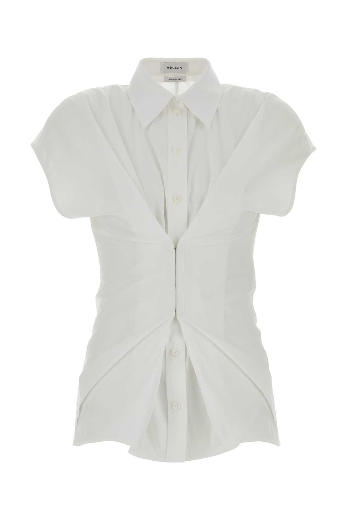 Alexander McQueen White Poplin Shirt Size M / US 6-8 / IT 42-44 - 1 Thumbnail