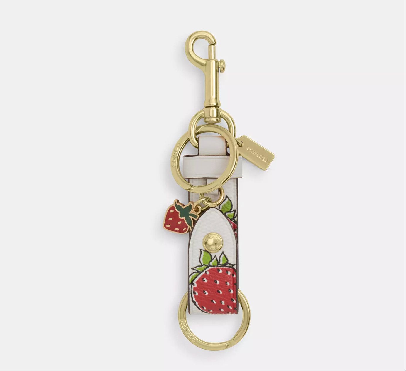 Coach Trigger Snap Bag Charm With Strawberry Print CAO45 Size ONE SIZE - 6 Thumbnail