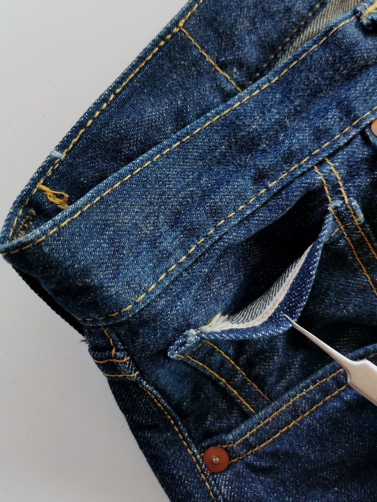 LVC × Levi's × Levi's Vintage Clothing Levis S501XX Selvedge Denim Jeans Rare Design Size US 29 - 9 Thumbnail