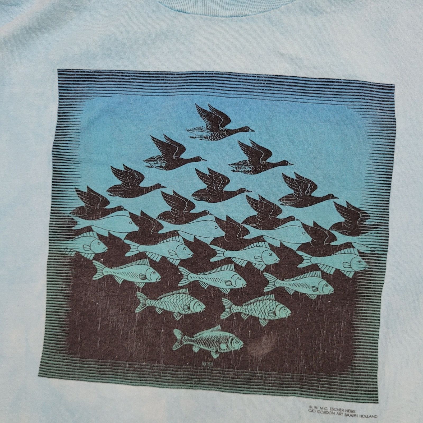 Other VTG 1991 Andazia Sky and Water Shirt L/XL 23x25 M.C. Escher Size US XL / EU 56 / 4 - 9 Thumbnail