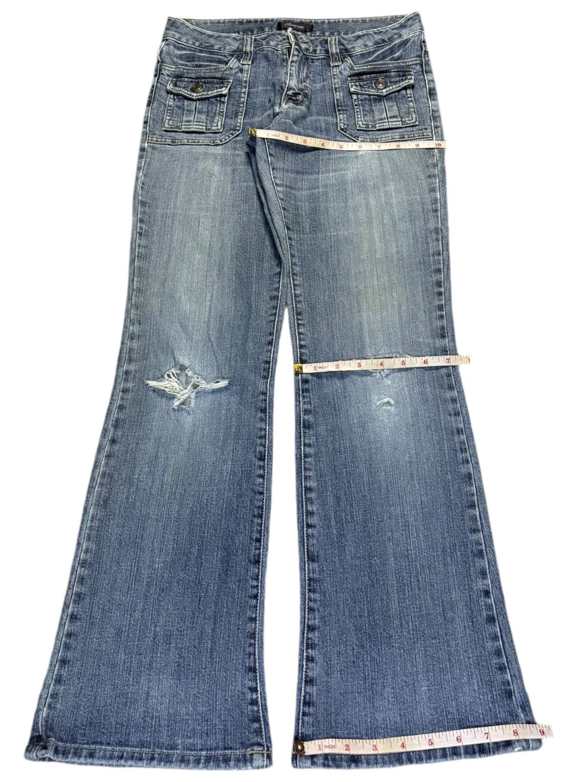 Japanese Brand Vintage Japanese Brand Faded Blue Wash Bush Flare Jeans Size 30" / US 8 / IT 44 - 14 Thumbnail
